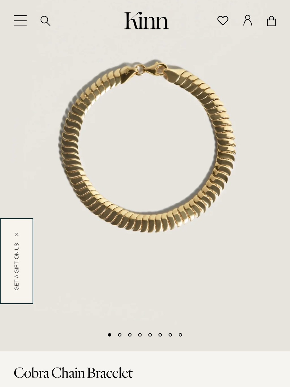 Gold Cobra Chain Bracelet